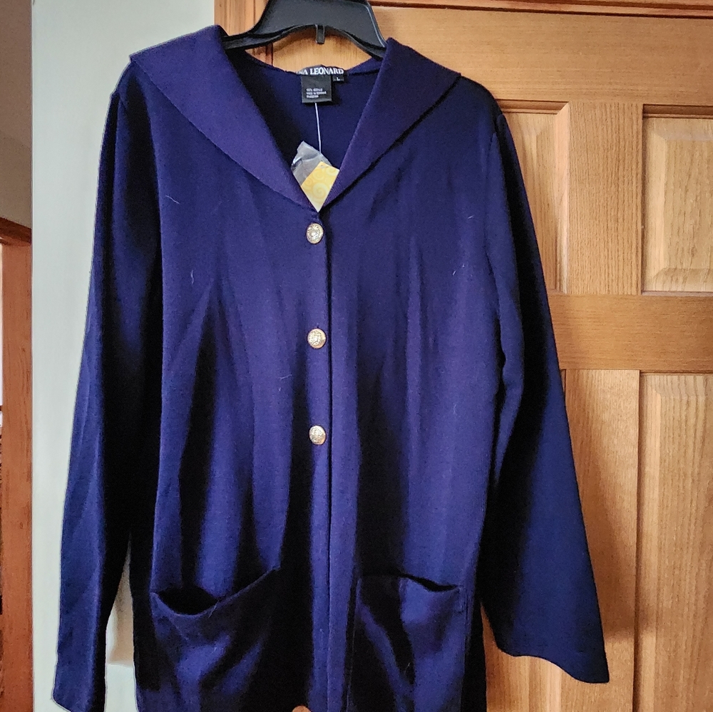 Nina Leonard Navy Sweater